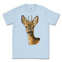 Dusty Blue Red brocket Deer Head Classic Tee - LillyAllenDesigns