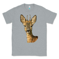 Heather Grey Red brocket Deer Head Classic Tee - LillyAllenDesigns