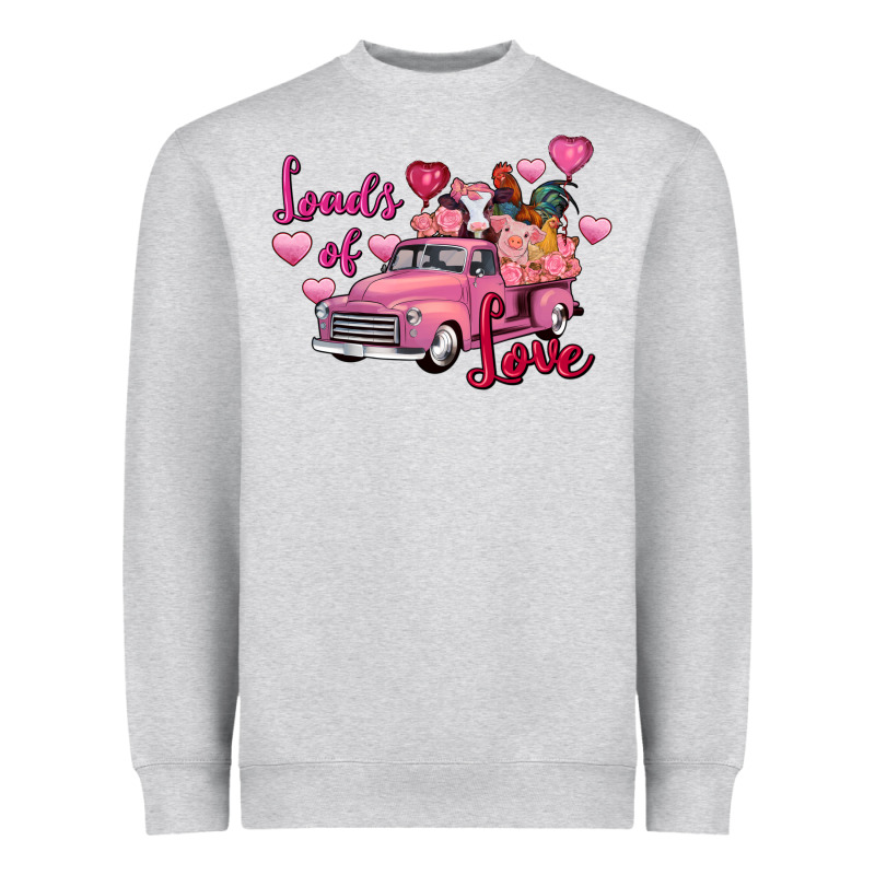 Loads Of Love Valentine's Day Farm Truck Heavyweight Sweatshirt by FaDigitalArtStudio | Teevron