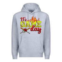 Heather Grey It's Game Day Softball Premium Hoodie - BundleAndBundleShop