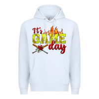 White It's Game Day Softball Premium Hoodie - BundleAndBundleShop