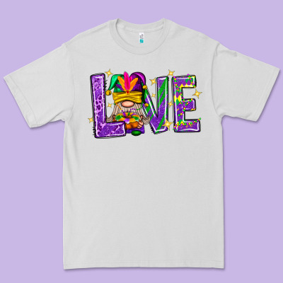 Mardi Gras Love With Gnome Premium Tee Designed By Bundleandbundleshop