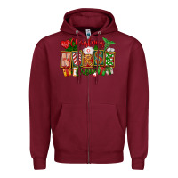 Burgundy Christmas Nurse Crew Zipper Hoodie - FaDigitalArtStudio