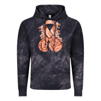 Cloud Black Uterine Cancer peach ribbon with boxing gloves Vintage Hoodie - NancyCooperArtShop