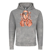 Cloud Rock Uterine Cancer peach ribbon with boxing gloves Vintage Hoodie - NancyCooperArtShop