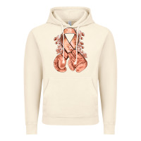 Vintage Artic Uterine Cancer peach ribbon with boxing gloves Vintage Hoodie - NancyCooperArtShop