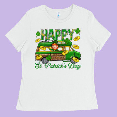 Happy St. Patricks Day Ladies Tee Designed By Bundleandbundleshop