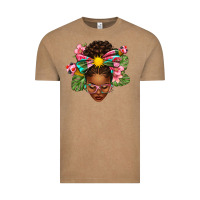 Vintage Coffee Afro Woman Summer Vintage Tee - texasbilliewilder