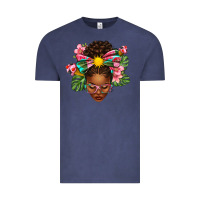 Vintage Denim Afro Woman Summer Vintage Tee - texasbilliewilder