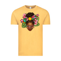 Vintage Mustard Afro Woman Summer Vintage Tee - texasbilliewilder