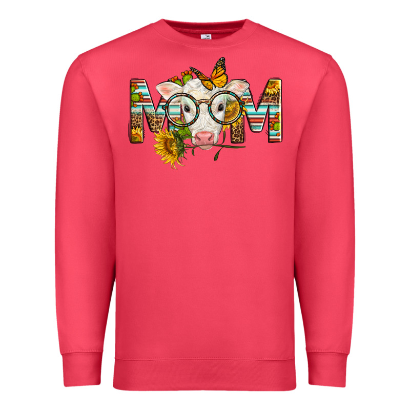Western Baby Calf Mom With Sunflower Mother's Day Premium Sweatshirt by LillyAllenDesigns | Teevron