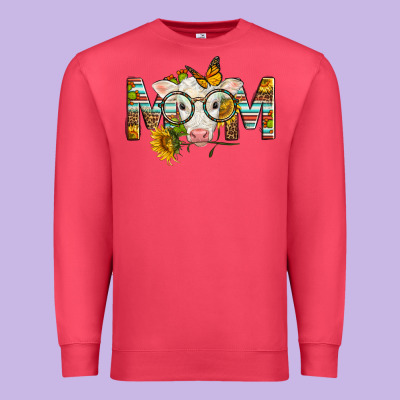 Western Baby Calf Mom With Sunflower Mother's Day Premium Sweatshirt Designed By Lillyallendesigns