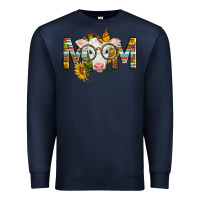 Navy Western Baby Calf Mom With Sunflower Mother's Day Premium Sweatshirt - LillyAllenDesigns