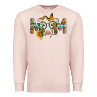 Pale Pink Western Baby Calf Mom With Sunflower Mother's Day Premium Sweatshirt - LillyAllenDesigns