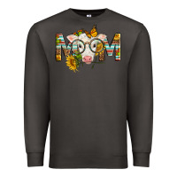 Smoke Western Baby Calf Mom With Sunflower Mother's Day Premium Sweatshirt - LillyAllenDesigns