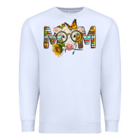 White Western Baby Calf Mom With Sunflower Mother's Day Premium Sweatshirt - LillyAllenDesigns