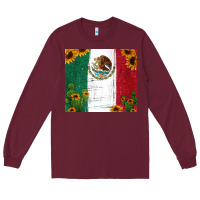 Burgundy cactus sunflower mexican flag z Long Sleeve Tee - Jasminsmagicworld