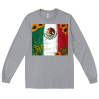 Heather Grey cactus sunflower mexican flag z Long Sleeve Tee - Jasminsmagicworld