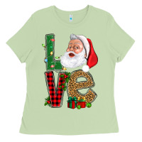 Matcha Love With Santa Portrait Ladies Tee - BundleAndBundleShop