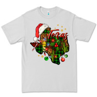 Dove Grey Christmas Western Texas Map Premium Tee - BundleAndBundleShop