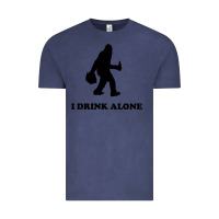 Vintage Denim bigfoot sasquatch i drink alone Vintage Tee - artisFamous