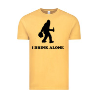 Vintage Mustard bigfoot sasquatch i drink alone Vintage Tee - artisFamous