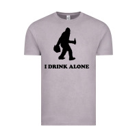 Vintage Zinc bigfoot sasquatch i drink alone Vintage Tee - artisFamous