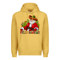 Antique Gold Feliz Navidad Santa With Cactus Premium Hoodie - BundleAndBundleShop