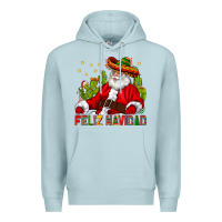 Blue Mist Feliz Navidad Santa With Cactus Premium Hoodie - BundleAndBundleShop