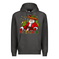 Charcoal Heather Feliz Navidad Santa With Cactus Premium Hoodie - BundleAndBundleShop