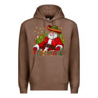 Chestnut Feliz Navidad Santa With Cactus Premium Hoodie - BundleAndBundleShop