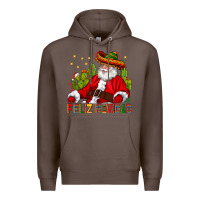 Coffee Feliz Navidad Santa With Cactus Premium Hoodie - BundleAndBundleShop
