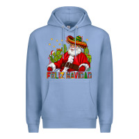 Colony Blue Feliz Navidad Santa With Cactus Premium Hoodie - BundleAndBundleShop