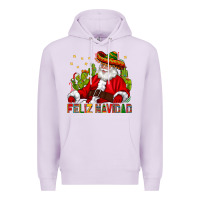 Lilac Feliz Navidad Santa With Cactus Premium Hoodie - BundleAndBundleShop