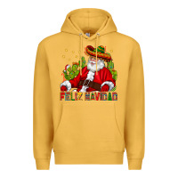 Mustard Feliz Navidad Santa With Cactus Premium Hoodie - BundleAndBundleShop