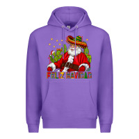 Purple Feliz Navidad Santa With Cactus Premium Hoodie - BundleAndBundleShop