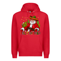 Red Feliz Navidad Santa With Cactus Premium Hoodie - BundleAndBundleShop