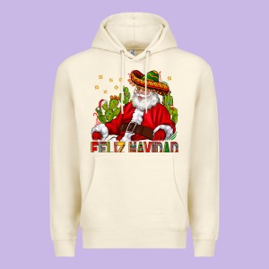 Feliz Navidad Santa With Cactus Premium Hoodie Designed By Bundleandbundleshop