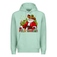 Seafoam Feliz Navidad Santa With Cactus Premium Hoodie - BundleAndBundleShop