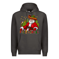 Smoke Feliz Navidad Santa With Cactus Premium Hoodie - BundleAndBundleShop