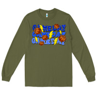Army Green Game day game day game day lightning bolt Long Sleeve Tee - HowdyJamesFarm