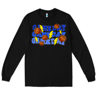 Black Game day game day game day lightning bolt Long Sleeve Tee - HowdyJamesFarm