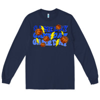 Navy Game day game day game day lightning bolt Long Sleeve Tee - HowdyJamesFarm