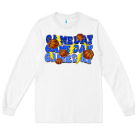 White Game day game day game day lightning bolt Long Sleeve Tee - HowdyJamesFarm