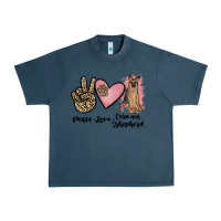 Midnight Navy peace love german shepherd Urban Heavy Tee - JahusDesignShop