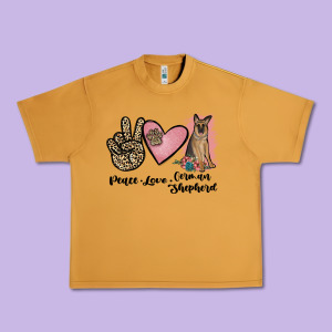 Peace Love German Shepherd Urban Heavy Tee Designed By Jahusdesignshop