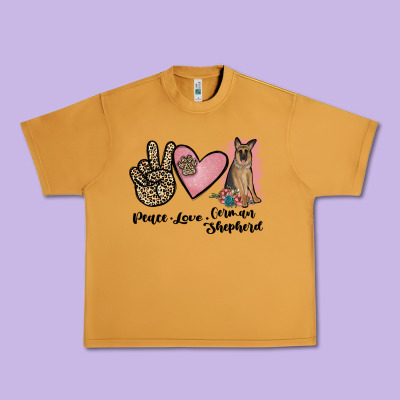 Peace Love German Shepherd Urban Heavy Tee Designed By Jahusdesignshop