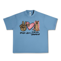Pebble Blue peace love german shepherd Urban Heavy Tee - JahusDesignShop