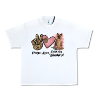 White peace love german shepherd Urban Heavy Tee - JahusDesignShop