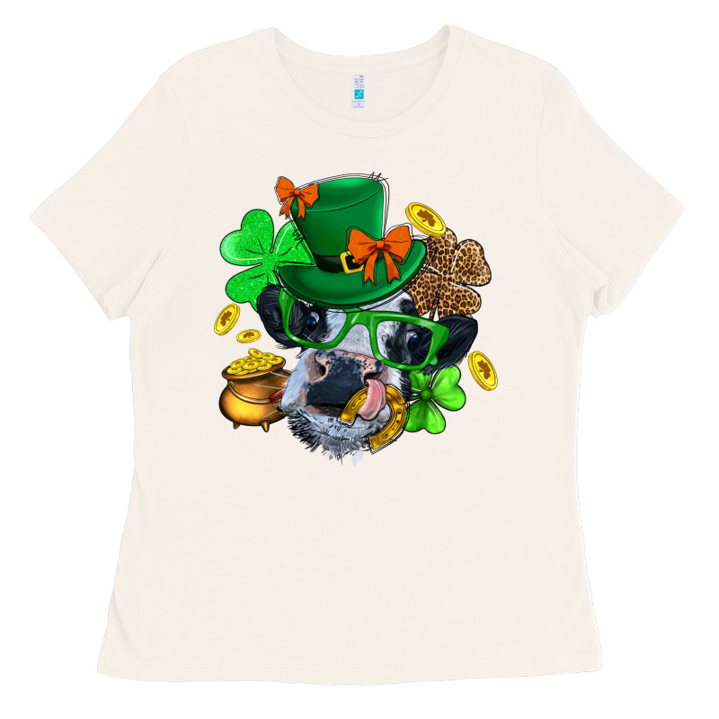 St. Patrick Cow Clover Ladies Tee by BundleAndBundleShop | Teevron